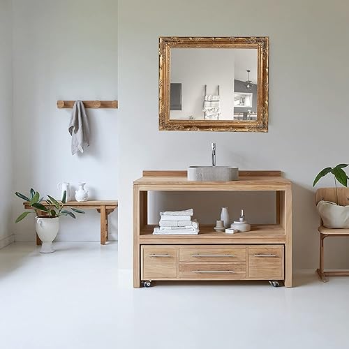 Biscottini Grand Miroir doré 64x74x4 cm Made in Italy | Miroir Baroque| Miroir Salle de Bain - Nail Gallerys