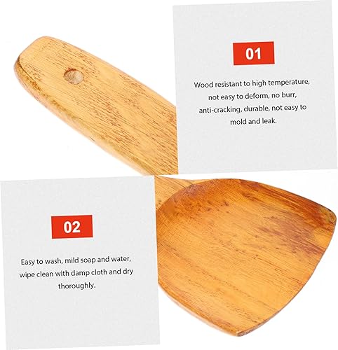 Alipis 2 Pièces Spatule anti-scalding en bois gadgets de cuisine Accessoire poignée fendu long spatules de cuisine pour cuisiner ustensile de cuisine spatule non Cooking Phel Bambou - Nail Gallerys