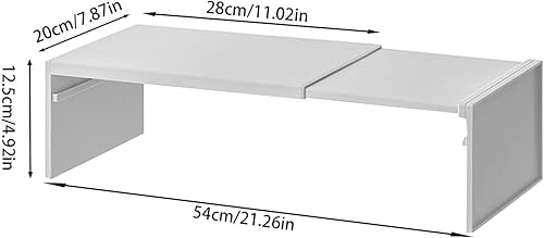 Étagère d'armoire extensible, empilable, peu encombrante, étagère de rangement superposée, étagère antidérapante, robuste, idéale pour le garde-manger et le placard de cuisine, blanc, gris - Nail Gallerys