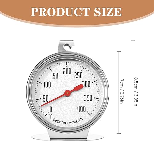 Thermomètre de Four Thermomètre de Four en Acier Inoxydable - Grand Cadran Facile à Lire Plage de Température 0-400°C Suspendu ou Monté Idéal pour Cuisiner sur le de Cuisine et le Gril - Nail Gallerys