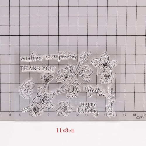 antianzhizhuang Timbres Transparents Orchidées Branches pour Fabrication Cartes Décoration Bricolage Scrapbooking Tampons en Silicone pour L'artisanat Fait À Main - Nail Gallerys