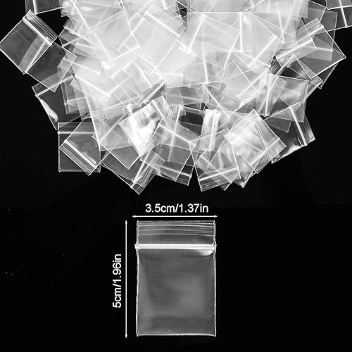 Lot de 200 mini sachets à fermeture éclair - 3,5 x 5 cm - En plastique - Avec fermeture éclair - Sachets refermables - Sachets à fermeture rapide - Nail Gallerys