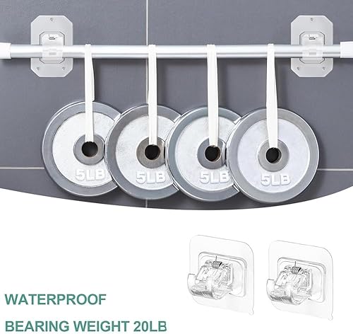 NONDK Kit de Supports de Tringle à Rideau sans Perçage, Ensemble de 2 Supports de Tringle à Rideau Adhésifs Réglables - Nail Gallerys