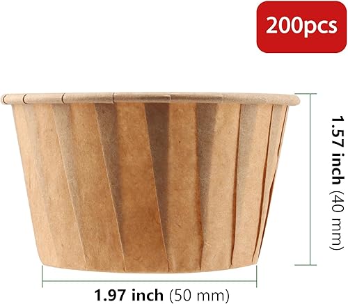 YIXNSW Lot de 200 Moules à Muffins en Papier Marron pour Fêtes, Anniversaires, Mariages, Halloween et Noël - Nail Gallerys