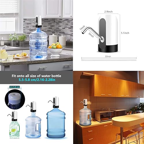 YOMYM Distributeur Automatique d'eau Bouteille Rechargeable Eau Potable Pompe à Eau Potable Bouteille de pompage Rapide électrique sans Fil Gallon Distributeur Universel avec Pompe à Eau - Nail Gallerys