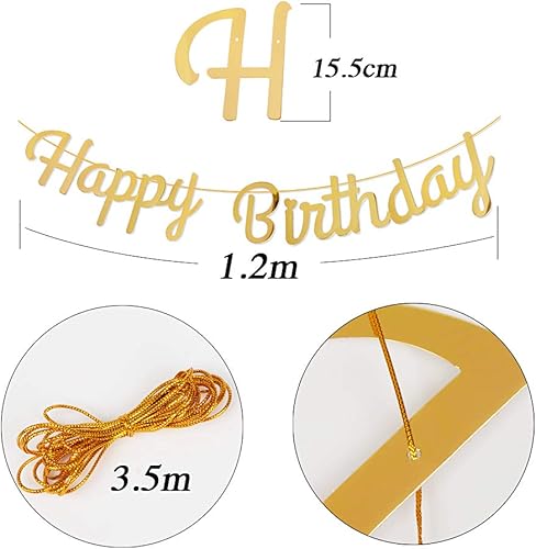 Guirlande banderole joyeux anniversaire Happy Birthday Bannière Décorations de Fête d'Anniversaires Party - Laser - Nail Gallerys