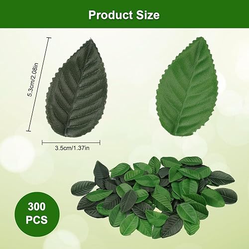 300 Pièces Fausses Feuilles Vertes, Feuilles Artificielles Vertes,Réutilisable, Solide et Durable, Simulation, pour L'Artisanat, Le Scrapbooking, Les Arrangements Floraux, Les Décorations de Mariage - Nail Gallerys