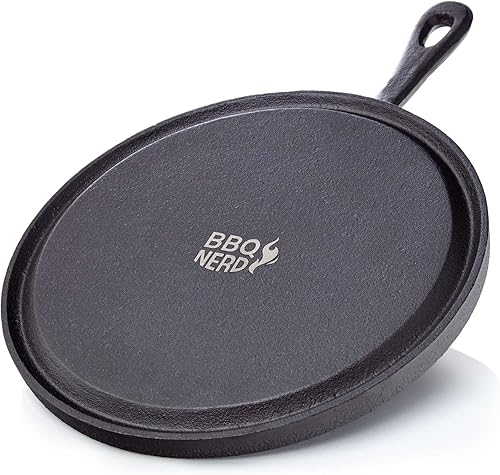 BBQ Nerd© Poêle à crêpes en fonte Ø 26 cm pour crêpes oeufs frits Poêle anti-adhésive avec excellente conduction de la chaleur - Nail Gallerys