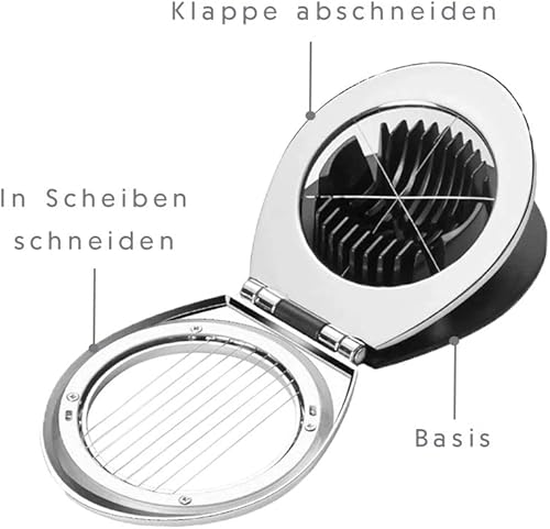 Daymi Coupe-œufs en acier inoxydable pour œufs et œufs avec 2 en 1 tranches en métal durable - Nail Gallerys