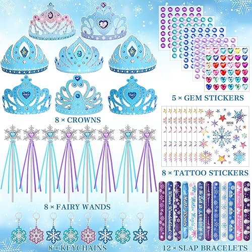 Pinata Anniversaire Reine des Neiges Cadeau Anniversaire Enfants Invites avec Couronne Princesse Stickers Tattoo Flocon de Neige Porte-clés Jouet Goodies Petit Cadeau Anniversaire Enfant - Nail Gallerys