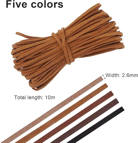 Luabue Cordon en Cuir Synthétique 2mm x 90m - Ficelle pour Collier, Bracelet, Bricolage et Artisanat (Beige) - Nail Gallerys