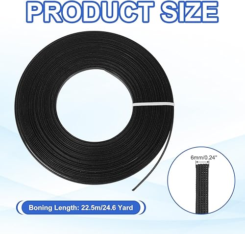 sourcing map Baleines en polyester de 22 m pour couture, 8 mm de large, faible densité, pour soutien-gorge, couture, corset, robe de mariée, chapeau, sacs à main, blanc - Nail Gallerys