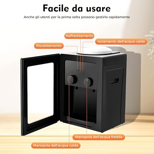 Distributeur d'eau Electrique, 550W Électrique d'eau Chaude Et Froide, Bureau Distributeur Eau, Convient Tables Basses, Bars Et Autres Lieux, Compatible avec Les Seaux d'eau De 3,5L, 5L, 10L Et 18,9L - Nail Gallerys
