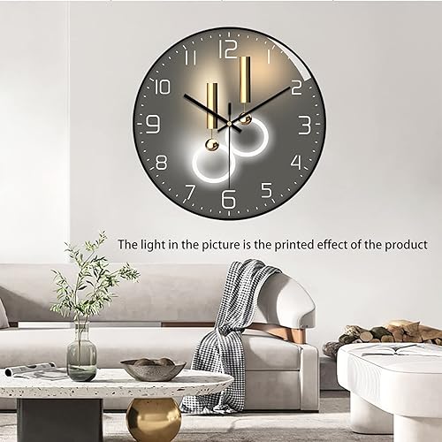 VAGHVEO Horloge Murale de 30 cm de Diamètre Horloge Murale Ronde Européen Numérique à Quartz Convient pour Le Salon, la Chambre à Coucher et L'étude (Noir) - Nail Gallerys