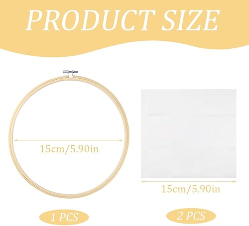 NHPY 3 Pièces Kit de Démarrage de Broderie, Fils à Broder Kit Broderie Debutant, 1 Cerceaux 2 Tissu Brodé, Broderie Débutant Outil pour Amateurs de Couture Adultes Débutants - Nail Gallerys