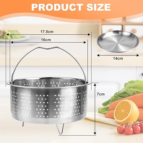 LPAMABA 17.5cm Panier à Vapeur en Acier Inoxydable Panier Vapeur INOX Casserole avec Poignée Amovible Casserole avec Poignée Fixe Panier à Vapeur en Acier Inoxydable Panier Autocuiseur - Nail Gallerys