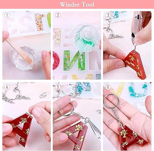 Ticeed Moule Lettre Resine Epoxy Bijoux Moule Silicone Resine Moule Alphabet Lettre Moules en Résine Resine Kit de Fabrication de Bijoux avec Outils, pour Bricolage Bijoux, Porte-Clés, Gland Pendentif - Nail Gallerys