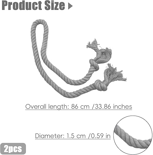 XQMMGO Lot de 2 embrasses de Rideaux, Pinces à Rideaux bohèmes, Corde en Coton, embrasses de Rideaux Faites à la Main, pour la décoration de Rideaux de Bureau, de Maison (Gris) - Nail Gallerys