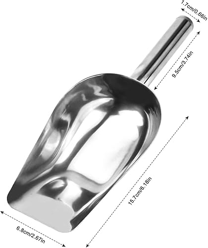 Pelle Alimentaire Cuillère à Glace Pelle en Acier Inoxydable Pelles à Nourriture Pelle de Sucrerie Multifonction Titulaire à Glace Grain Patisserie Sucre Bonbon pour Mariages Fêtes Bar Cuisine Magasin - Nail Gallerys