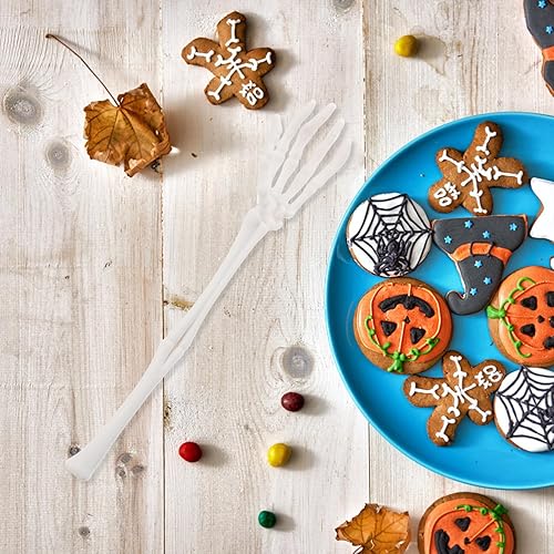 STOBAZA 1 Paire De Pinces À Salade À Mains Squelettes D'halloween - Cuillère À Salade Tête De Mort Fourchettes De Service Squelette Apéritif Vaisselle De Cuisine Pour Maison Hantée - Nail Gallerys