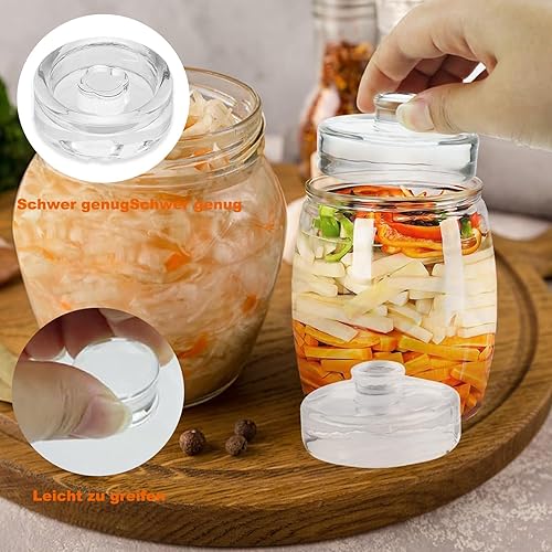 Fermentation en Verre Pour la Fermentation, Poids en Verre Pour Fermentation Avec Large Ouverture, Lot de 4 Poids, Avec Poignée Facile à Saisir - Nail Gallerys