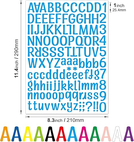 YSTrillion Lettre Stickers,Lot de 12 Planches de Lettres Autocollantes Décoratives,Alphabet Autocollant Vinyle Adhésif pour Scrapbooking,Décoration de la Maison,Voiture,Fenêtre - Nail Gallerys