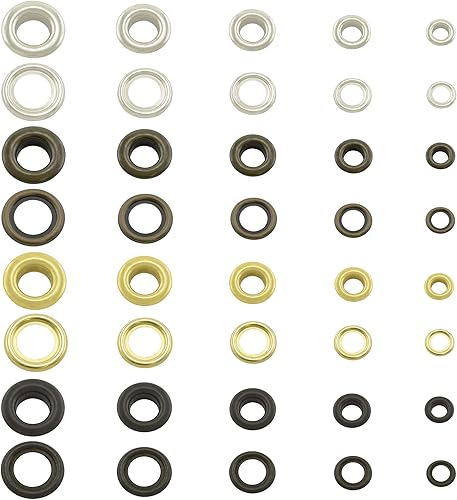 GETMORE Parts Oeillets en métal avec rondelles, Laiton, Inoxydable - 50 Pieces (Noir, 10 mm) - Nail Gallerys
