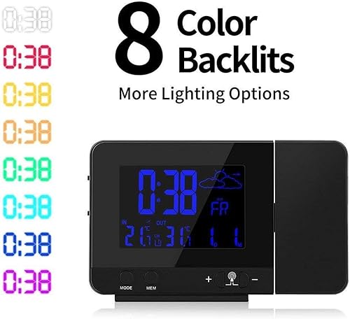 Réveil à Projection Plafond Heure,Horloge Projection Plafond Enfant et Murale,LCD Reveil Projecteur 180°,Luminosité Réglable à 4 Niveaux,Double Alarme,Snooze,Charge USB,12/24H - Nail Gallerys