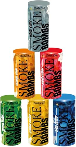 Lot de 6 Fumigènes à Main ± 50 Secondes Multicolores – Déclenchement à Mèche – Fumigènes Colorés à Tenir en Main – Catégorie F1 – ZENDA CLUB® - Nail Gallerys