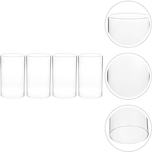 Beavorty Lot De 4 Bougies Coniques en Verre Décoratives Abat-Jour Cylindriques Coupe-Vent - Nail Gallerys
