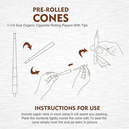 Cônes pré-roulés roses, paquet de 72 feuilles à rouler, taille King, avec embouts et bâtons d'emballage - Nail Gallerys