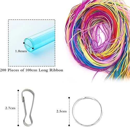 Xiqiggi 200 Pcs Scoubidou Fil Paillettes, Scooby Doo Fil Elastique Cordon en 20 Couleurs, Scoobidoo, Scoubidou Pastel pour Faire Bracelets Colliers - 10 Porte-Clés et 10 Crochets Snap Clips Ø 1,8 mm - Nail Gallerys