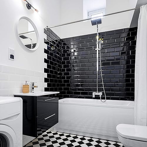 Barre de Rideau de Douche - Installation sans Perçage - Extensible de 120 à 230 cm - Support Sécurisé - Acier Inox - Nail Gallerys