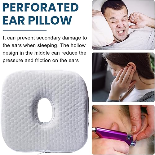 Sporgo Coussin de piercing avec trou : coussin donut pour dormeur sur le côté oreiller piercing oreille, oreiller en relief pour douleurs d'oreille, piercing dormant sur le côté, coussin donut contre - Nail Gallerys