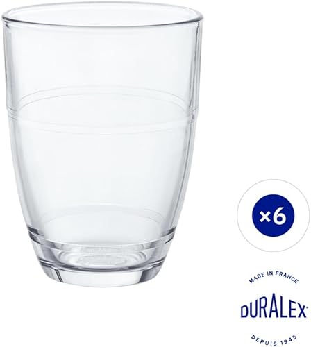 Duralex® - Verre Transparent Le Gigogne® 36cl - Verres à Eau, Jus, Soda, Cocktails - Verre Trempé Ultra Résistant aux Rayures, Lave-Vaisselle, Made in France - Nail Gallerys