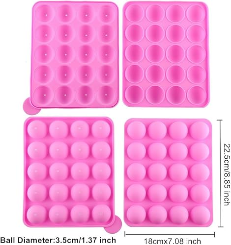 Moule à Pop Cake en Silicone+120 Bâtonnets, Bac à Glaçons Moule à Sucette Gâteaux Pâtisserie Chocolat Bonbons Gelée - Nail Gallerys