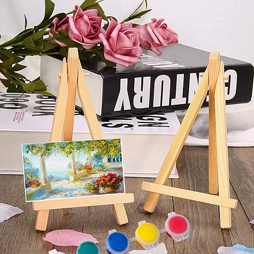 Mini Chevalet de Table en Bois, 20pcs Petit Chevalet Triangle 16x9cm, Peinture Toiles Artistiques Photo Décoration pour La Décoration de Table de Mariage Anniversaire Baptême Fête - Nail Gallerys