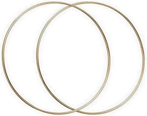Lot de 2 Grands Cercles métalliques doré Ancien, diam. 50 cm pour Abat-Jour, Anneaux epoxy Attrape rêves - Nail Gallerys