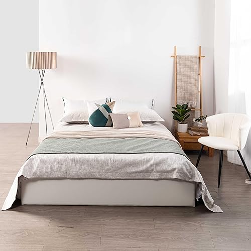 MEUBLE COSY Lit Coffre 160x200 cm pour Adulte en Similicuir avec Sommier à Lattes en Bois - Nail Gallerys