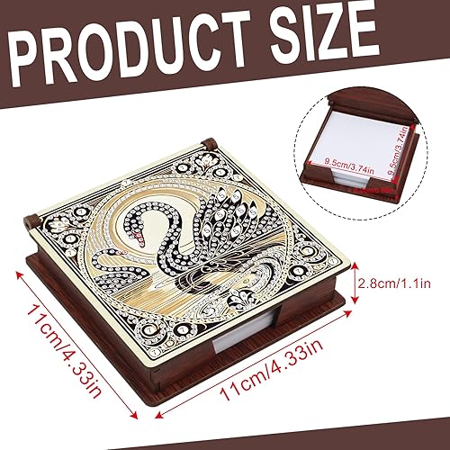 SHEGZHUC Diamond Painting - Bloc de notes - Recharge - Support en bambou - Avec 160 feuilles - Peinture diamant - Boîte à notes - En bois - Mosaïque - Cadeau - Noir - Nail Gallerys