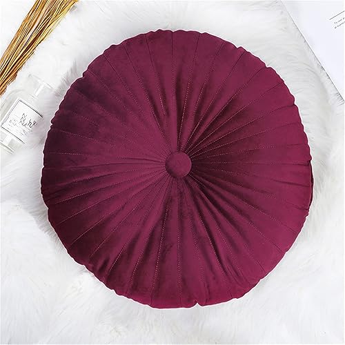 YILANLAN Coussin Citrouille Simple Rond Peluche Oreiller Sol épaissi Peluche Tatami Oreiller Chaise Bureau Coussin décoration Chambre Simple (35cm*8cm, Pink) - Nail Gallerys