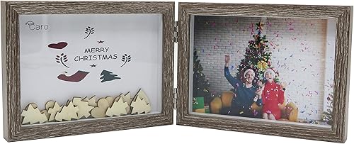 Smiling Art Cadre photo pour 2 photos en bois MDF avec vitre en verre, cadre photo pliable, double cadre (Blanc, Format paysage, 2 x 10 x 15 cm) - Nail Gallerys