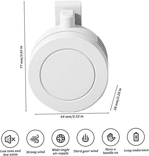 Clip à 360 ° sur un mini ventilateur de taille, ventilateur personnel sans lame portable mains libres avec 3 vitesses pour la randonnée en plein air, le camping, les voyages, la ferme et le bure - Nail Gallerys