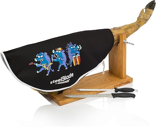 Steelblade Banqueta Jabarock Couvre Kukuxumusu + Couteau Fusil-Support idéal pour Jambon et palettes, Bois - Nail Gallerys