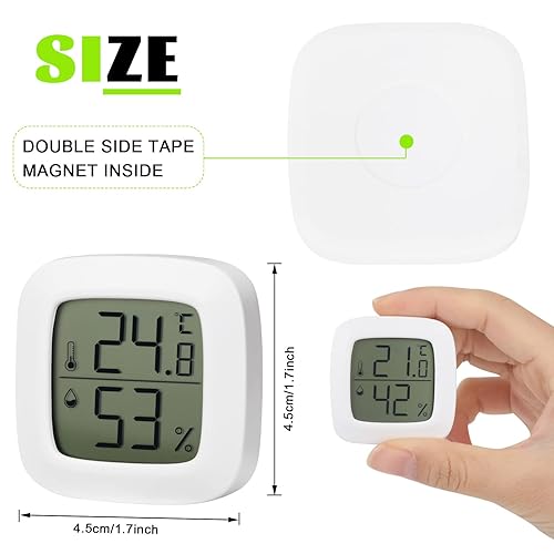 Lot de 6 thermomètres numériques d'intérieur - Mini thermomètre LCD - Pour chambre à coucher, bureau, cave à vin (blanc) - Nail Gallerys