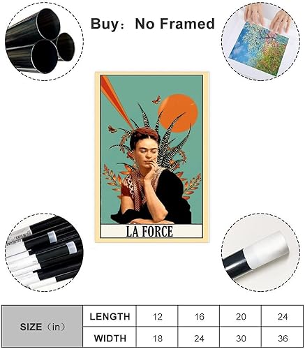 AKSEKA Frida Kahlo 37 - Impression sur toile - Décoration de chambre à coucher - Paysage sportif - Décoration de bureau - Cadeau - Sans cadre - 30 x 45 cm - Nail Gallerys