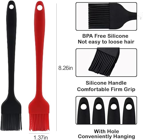 QOWUXHZ 2 Pièces Pinceau Cuisine Silicone Pinceau Et 1 Pièce Spatules Silicone Cuisine Pinceau Patisserie Silicone Po Résistante À La Chaleur Pinceau Patisserie Professionnel - Nail Gallerys