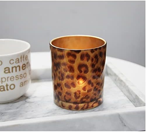 Bougeoir en verre pour bougie chauffe-plat, chauffe-parfum, motif léopard, centre de table pour la maison, un anniversaire de mariage, décoration de table - Nail Gallerys
