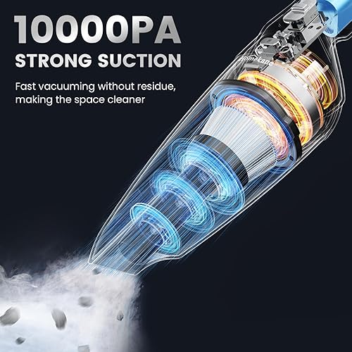 HOMEKANE Aspirateur à Main, 10000Pa Mini Aspirateur sans Fil Portable, Multifonctionnel Aspirateur Voiture Puissant sans Fil, pour Voiture Animaux Maison Car - Nail Gallerys