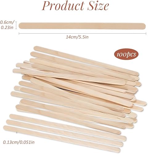 GIDWRIY 100 Pièces Touillettes Cafe Bois 14 CM,Touillette de Boisson Jetable,Baton Café,Mélangeur Boisson Manuel,Batonnet en Bois Glace,Cocktail Agitateurs pour Boissons Chaudes et Froides - Nail Gallerys
